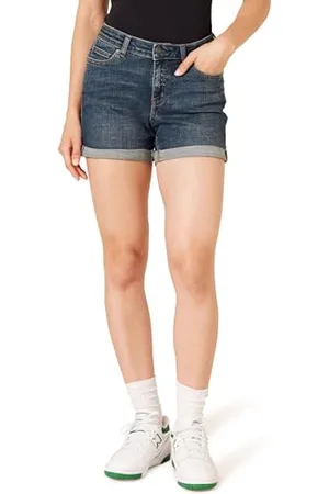 Amazon Pantaloncini Aderenti In Denim Da 10 cm A Vita Media Donna, , 52