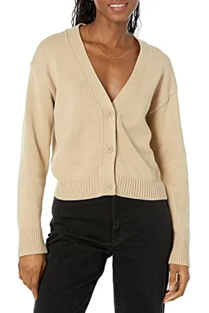 Amazon Cardigan Corto con Scollo a V dalla vestibilità Comoda Donna, , XL
