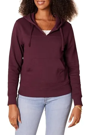 Amazon Felpa con Cappuccio con Scollo a v Aperto a Maniche Lunghe e Vestibilità Classica Donna, , S