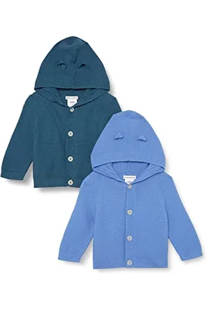 Amazon Maglione con Cappuccio Unisex Bimbi, Pacco da 2, , 0-3 Mesi