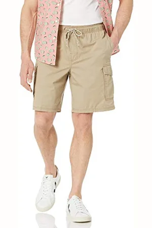Amazon Pantaloncini Cargo con Vita Elasticizzata Interno Gamba 23 cm Uomo, , S