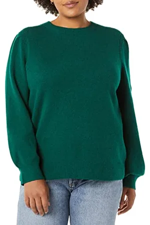 Amazon Maglione Girocollo con Spalle Plissettate Morbido al Tatto Donna, , L