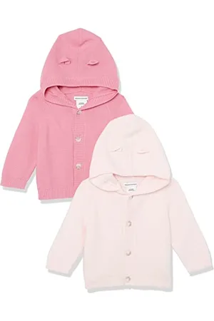Amazon Maglione con Cappuccio Unisex Bimbi, Pacco da 2, , 0-3 Mesi