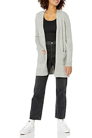 Amazon Cardigan a Maniche Lunghe in Jersey con Cuciture a Vista sul Davanti Donna, , XL