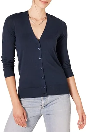 Amazon Cardigan Leggero Girocollo (Disponibile in Taglie Forti) Donna, , XS