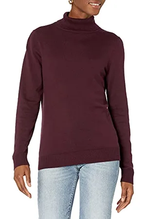 Amazon Maglione A Collo Alto E Maniche Lunghe Leggero con vestibilità Classica (Taglie Forti Disponibili) Donna, , XXL