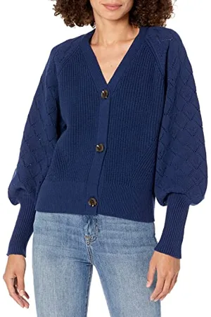 THE DROP Divya Cardigan in Maglia a Pointelle con Maniche Lunghe da Donna, , S