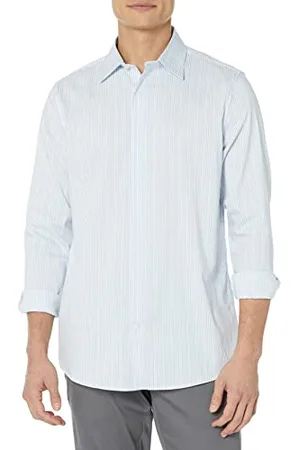 Amazon Camicia Elegante Elasticizzata a Manica Lunga vestibilità Regolare Uomo, , S