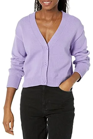 Amazon Cardigan Corto con Scollo a V dalla vestibilità Comoda Donna, , S