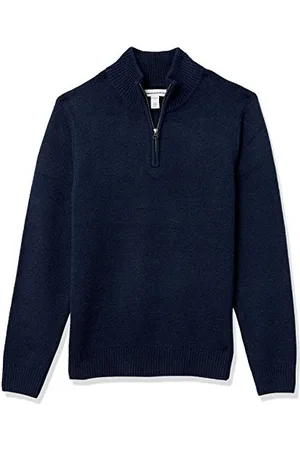 Amazon Maglione Morbido a Maniche Lunghe con Cerniera sul Collo Uomo, , XXL