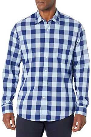 Amazon Camicia in Popeline a Maniche Lunghe Slim Uomo, , XS