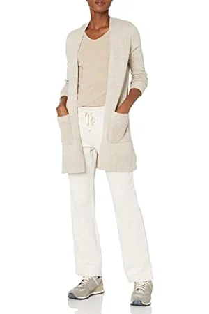 Amazon Cardigan a Maniche Lunghe in Jersey con Cuciture a Vista sul Davanti Donna, , XL