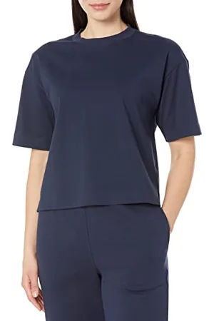 Amazon T-Shirt a Maniche Corte Squadrata e Comoda con Spalle scivolate in Cotone Biologico (Disponibile in Taglie Forti) Donna, , XS