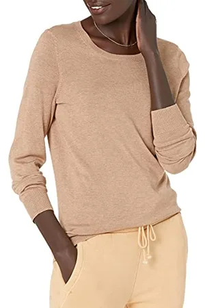 Amazon Maglione Girocollo Leggero A Maniche Lunghe (Taglie Forti Disponibili) Donna, , XL