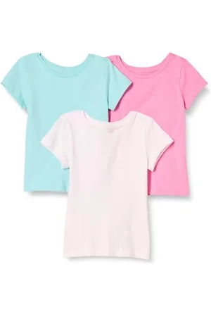 Amazon T-Shirt a Maniche Corte Bambine e Ragazze, Pacco da 3, , 6-7 Anni