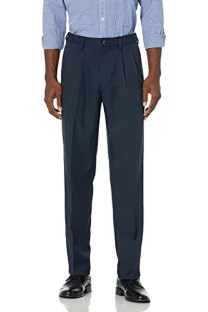 Amazon Pantaloni da Abito con Pinces con Vita Espandibile in Vita e Vestibilità Classica Uomo, , 33W / 29L