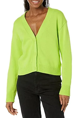 Amazon Cardigan Corto con Scollo a V dalla vestibilità Comoda Donna, , S