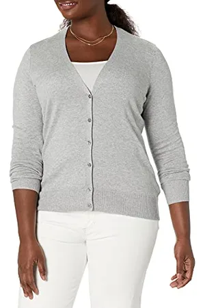 Amazon Cardigan Leggero Girocollo (Disponibile in Taglie Forti) Donna, , M