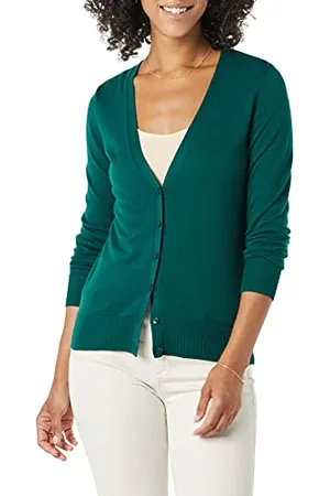 Amazon Cardigan Leggero Girocollo (Disponibile in Taglie Forti) Donna, , XL