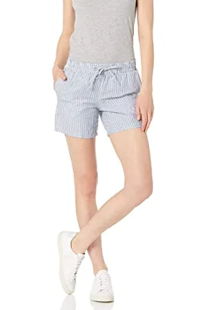 Amazon Pantaloncini in Misto Lino con Coulisse e Interno Gamba da 12,7 cm (Disponibili in Taglie Forti) Donna, , XXL