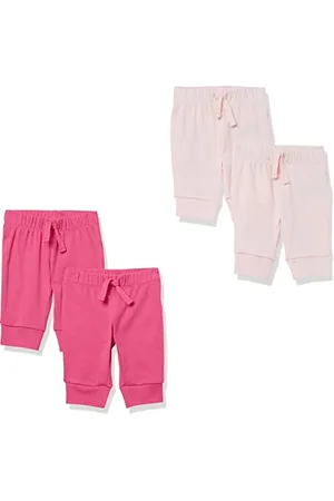 Amazon Pantaloni Senza Chiusura in Cotone Bimba, Pacco da 4, , 0-3 Mesi
