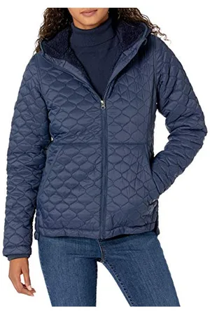 Amazon Piumino Leggero Trapuntato con Cappuccio Foderato in Sherpa Impermeabile con Cerniera Integrale Donna, , S
