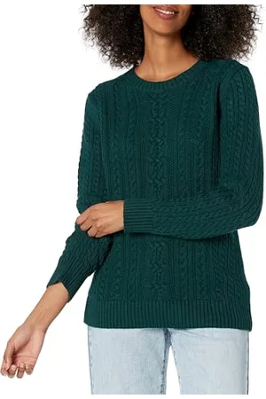 Amazon Maglione da Pescatore A Girocollo A Coste A Manica Lunga (Disponibile in Taglie Forti) Donna, , S
