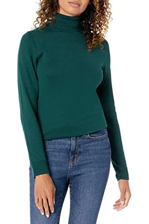 Amazon Maglione A Collo Alto E Maniche Lunghe Leggero con vestibilità Classica (Taglie Forti Disponibili) Donna, , 5XL Plus