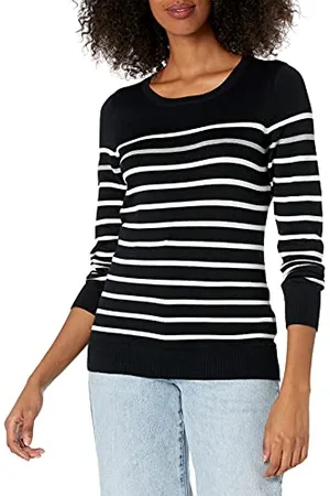 Amazon Maglione Girocollo Leggero A Maniche Lunghe (Taglie Forti Disponibili) Donna, , XS