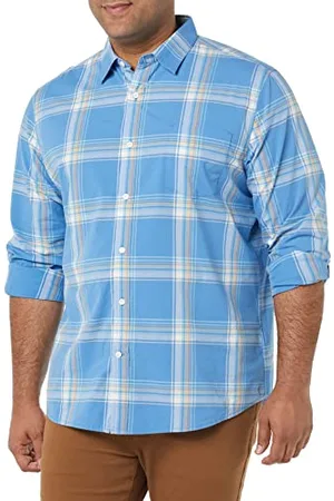 Amazon Camicia in Popeline Elasticizzato A Manica Lunga dalla vestibilità Regolare Uomo, , S