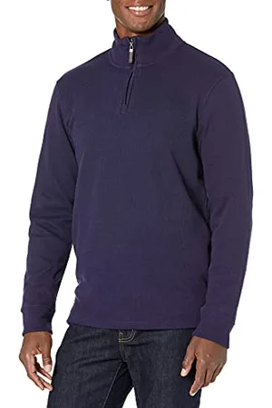 Amazon Maglione a Coste Francesi con Zip Corta Uomo, , M