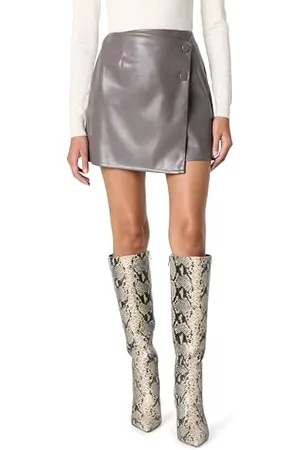 THE DROP Minigonna Portia, A Portafoglio, in Pelle Vegana Gonna, , L