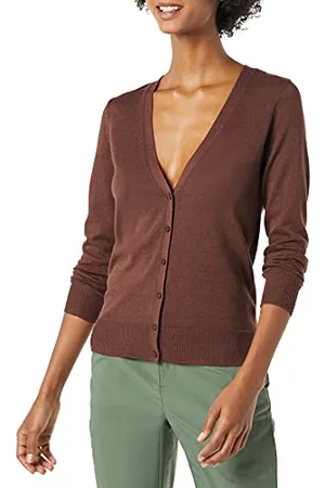Amazon Cardigan Leggero Girocollo (Disponibile in Taglie Forti) Donna, , M