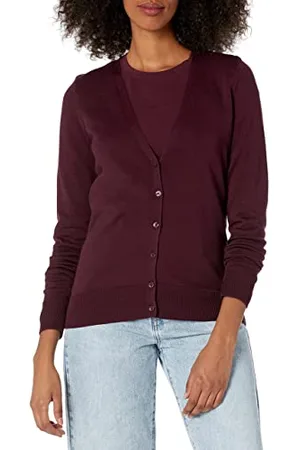 Amazon Cardigan Leggero Girocollo (Disponibile in Taglie Forti) Donna, , S