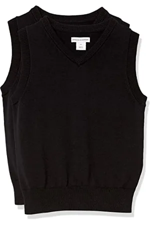 Amazon Maglione Smanicato con Scollo a v in Cotone in Stile Uniforme Bambini e Ragazzi, Pacco da 2, , 8 Anni