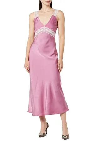 THE DROP Valentina Abito Sottoveste da Donna con Bordo in Pizzo, , XL