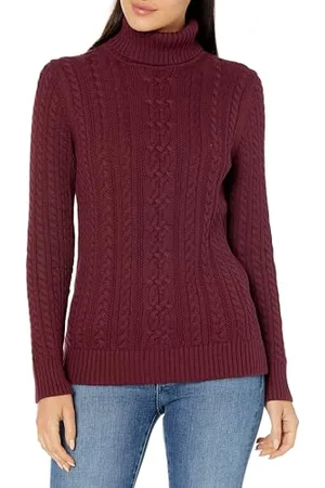 Amazon Maglione A Collo Alto Intrecciato con Screziatura (Taglie Forti Disponibili) Donna, , XS