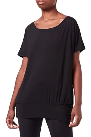 Intimuse Gregster Maglietta Donna Larga con Elastico sui Fianchi a Manica Corta, T-Shirt Sportiva e Casual - Blu / Nero