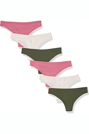 Amazon Biancheria Intima in Microfibra (Slip Hipster e Perizoma, Disponibile in Taglie Forti) Donna, Pacco da 6, , 46