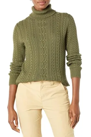 Amazon Maglione A Collo Alto Intrecciato con Screziatura (Taglie Forti Disponibili) Donna, , 5XL Plus