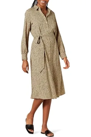 Amazon Abito Chemisier Midi a Maniche Lunghe in Georgette Donna, , XXL
