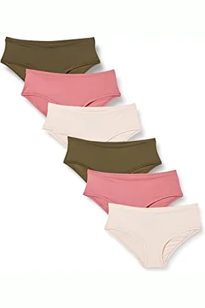 Amazon Biancheria Intima in Microfibra (Slip Hipster e Perizoma, Disponibile in Taglie Forti) Donna, Pacco da 6, , 6XL Plus
