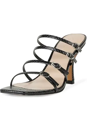 THE DROP Da Donna Sandali con Tacco Naomi, con Cinturini e Fibbie, Serpente Nero, 39 EU