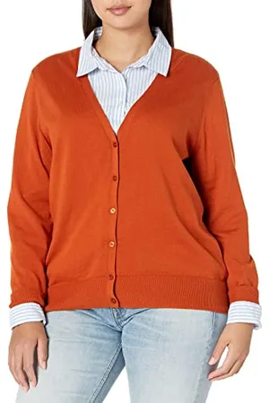 Amazon Cardigan Leggero Girocollo (Disponibile in Taglie Forti) Donna, , XXL