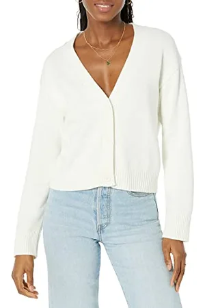 Amazon Cardigan Corto con Scollo a V dalla vestibilità Comoda Donna, , L