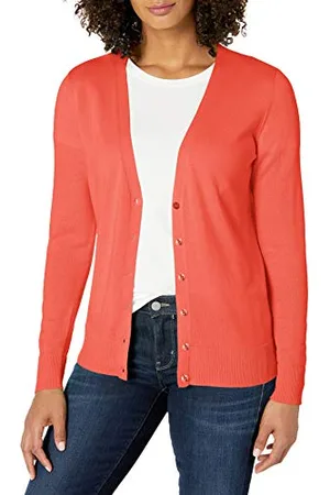 Amazon Cardigan Leggero Girocollo (Disponibile in Taglie Forti) Donna, , M