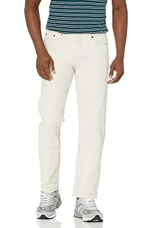 Amazon Pantaloni in Twill Elasticizzati con 5 Tasche con Taglio Dritto Uomo, , 30W / 34L