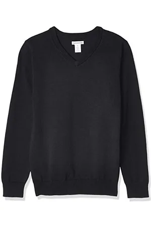 Amazon Maglione con Scollo a v in Cotone in Stile Uniforme Unisex Bambini e Ragazzi, , 6-7 Anni