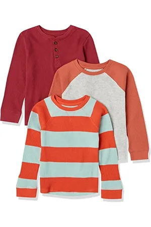 Amazon T-Shirt Termica a Maniche Lunghe Bambini e Ragazzi, Pacco da 3, , 3 Anni