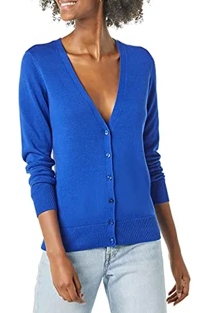 Amazon Cardigan Leggero Girocollo (Disponibile in Taglie Forti) Donna, , M
